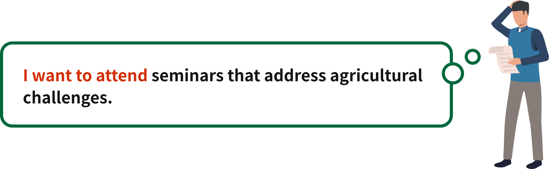 I want to attend seminars that address agricultural 